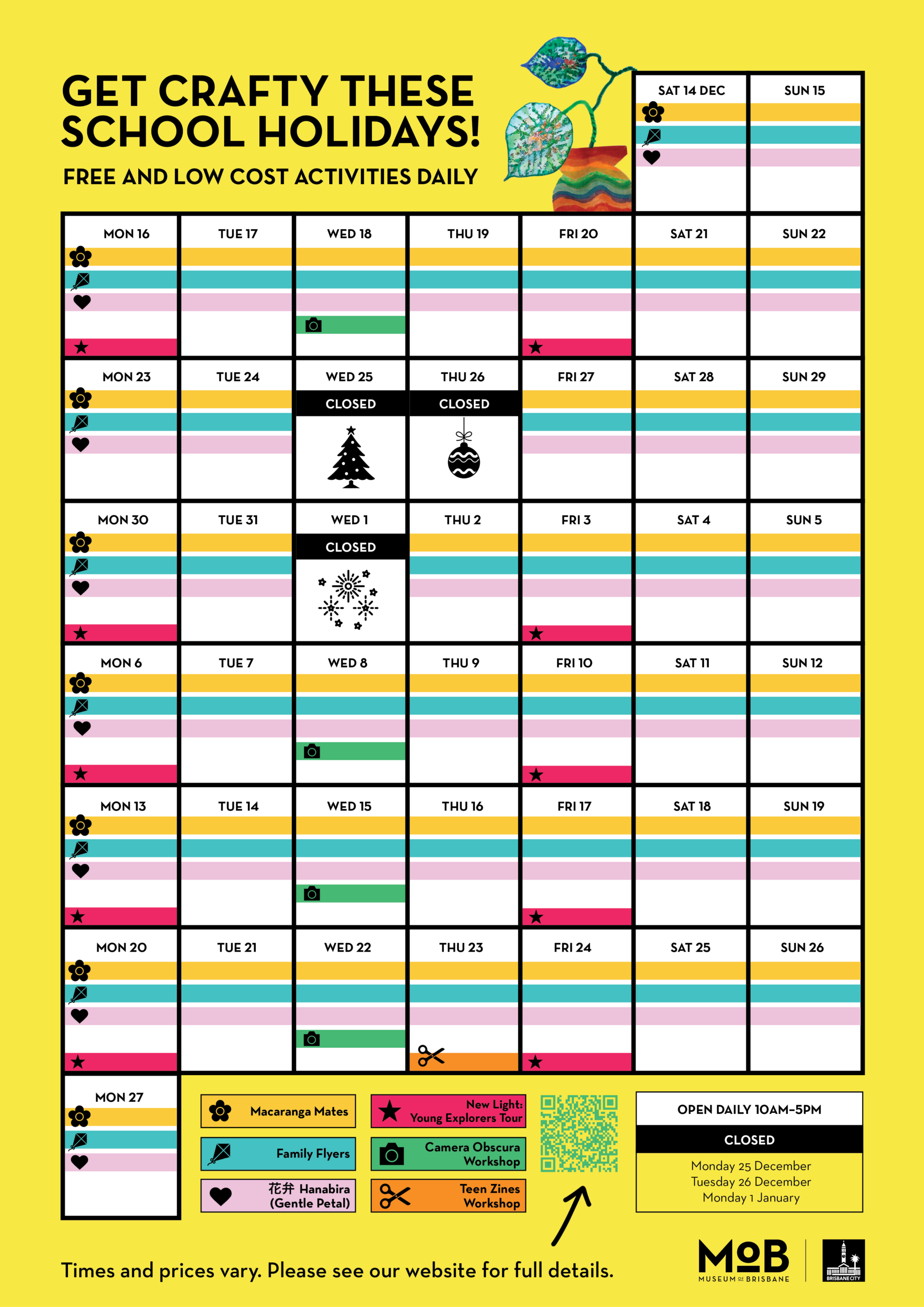 Summer School Holidays Calendar